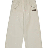 Dsquared2 Kids Pantaloni Beige Decorati con Schizzi di Pittura per Bambine