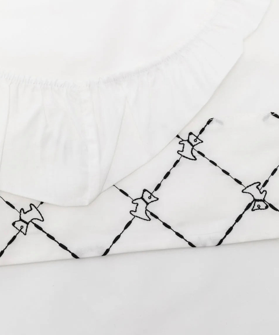 Elisabetta Franchi La Mia Bambina Lenzuolino Avorio/Nero per Neonate