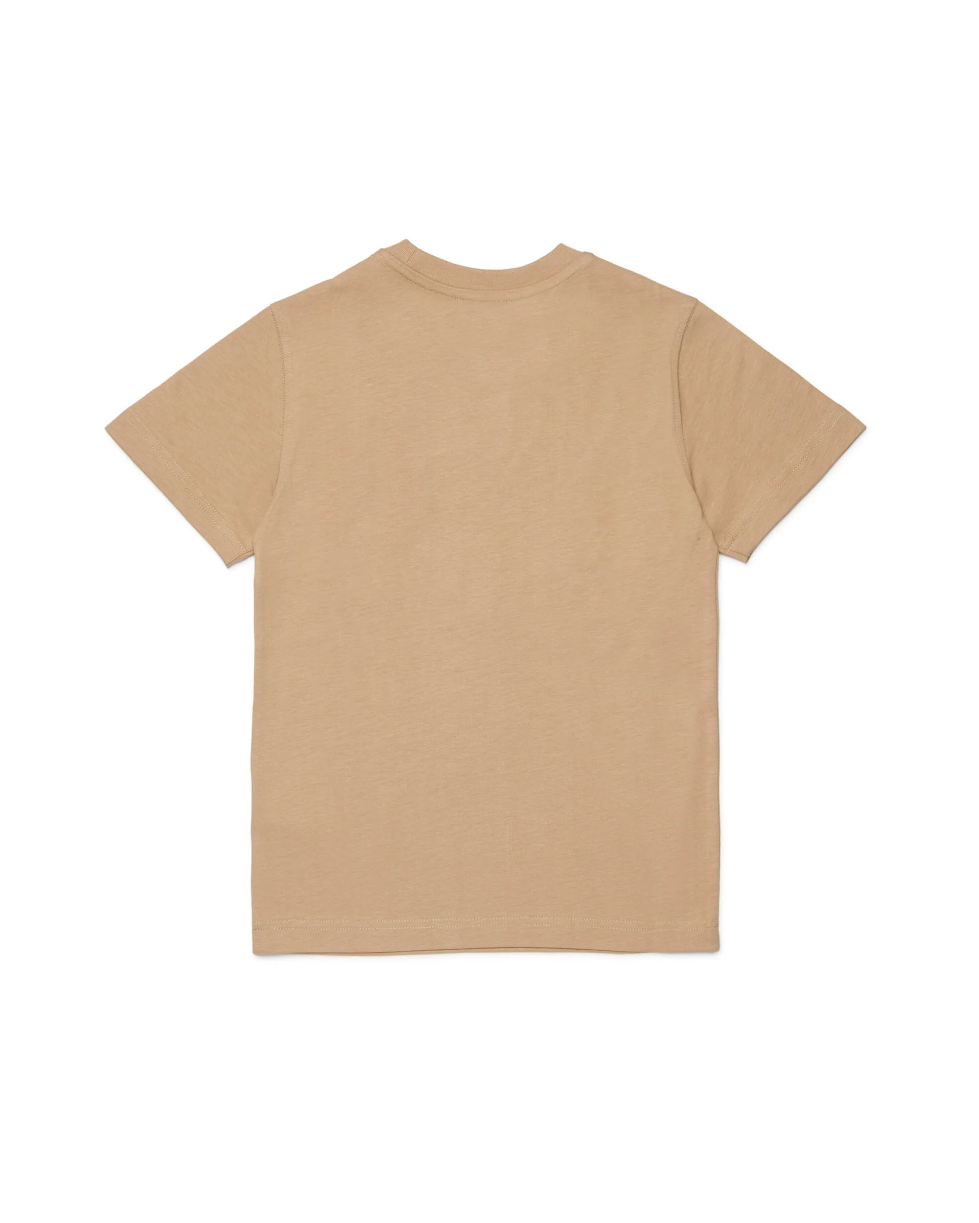 Diesel Kids T-shirt Beige con Dettaglio Stemma Metallico per Unisex Bambini
