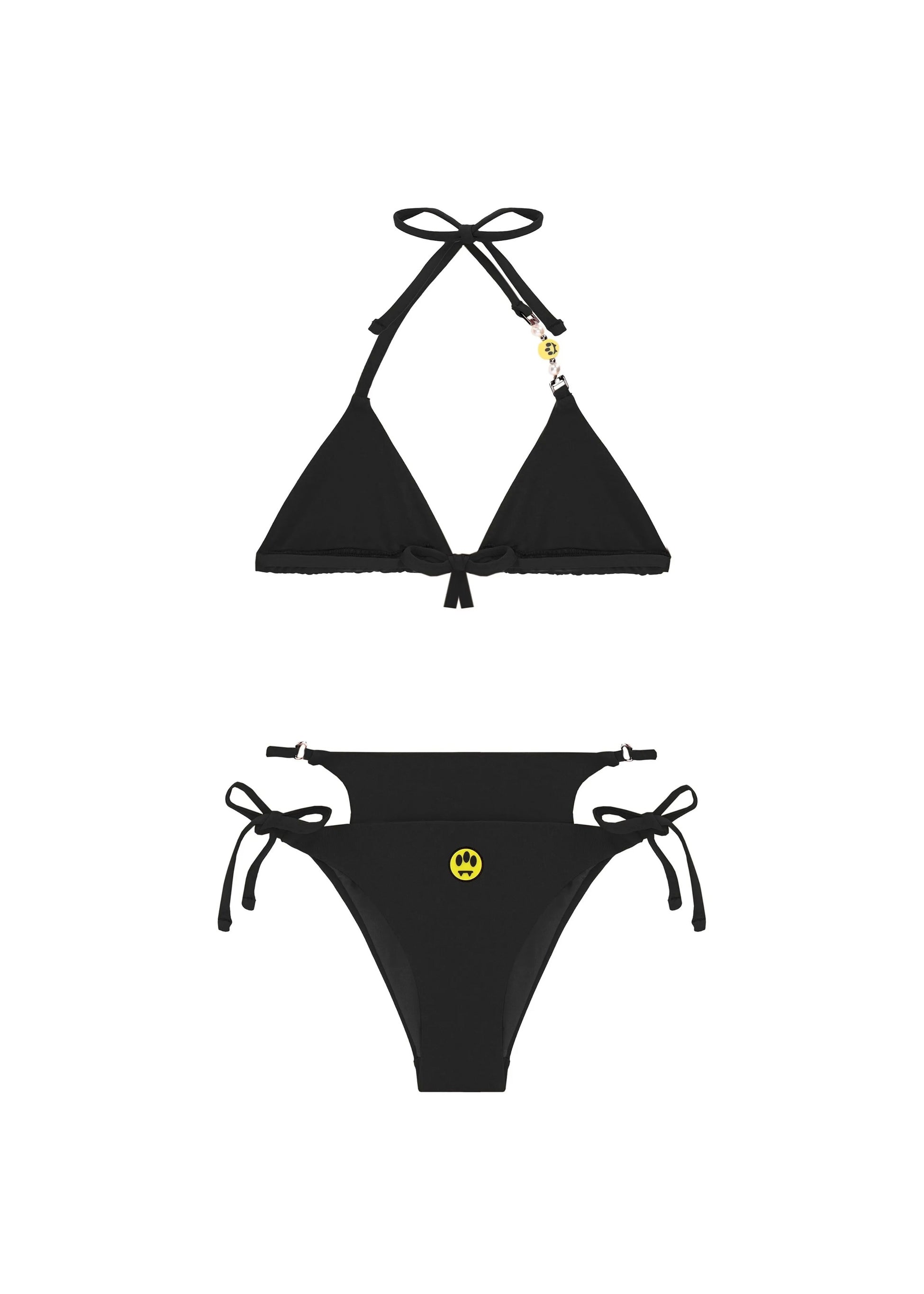 Barrow Kids Costume Bikini Nero con Logo per Bambine