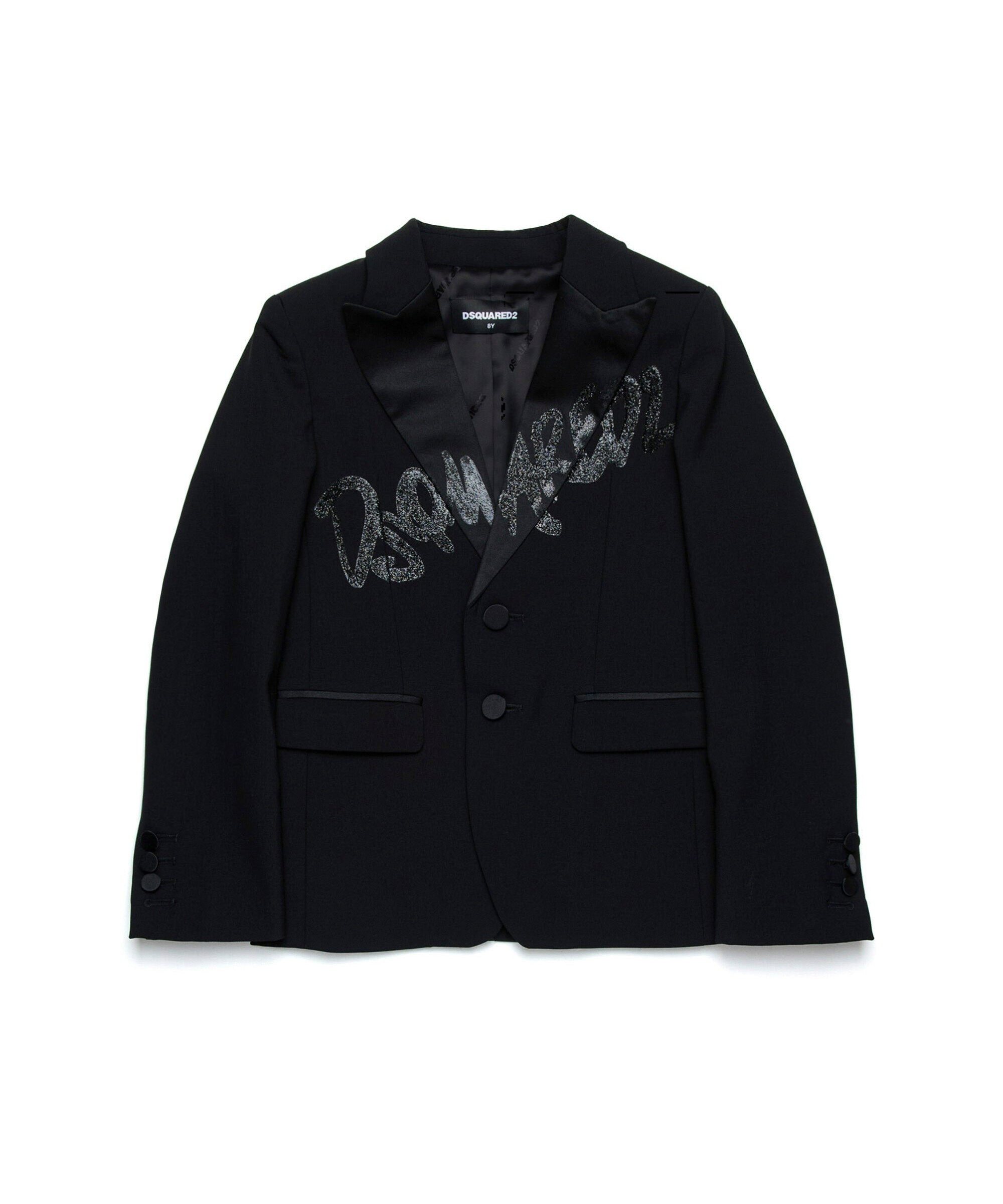 Dsquared2 Kids Giacca Blazer Nera con Logo per Bambini