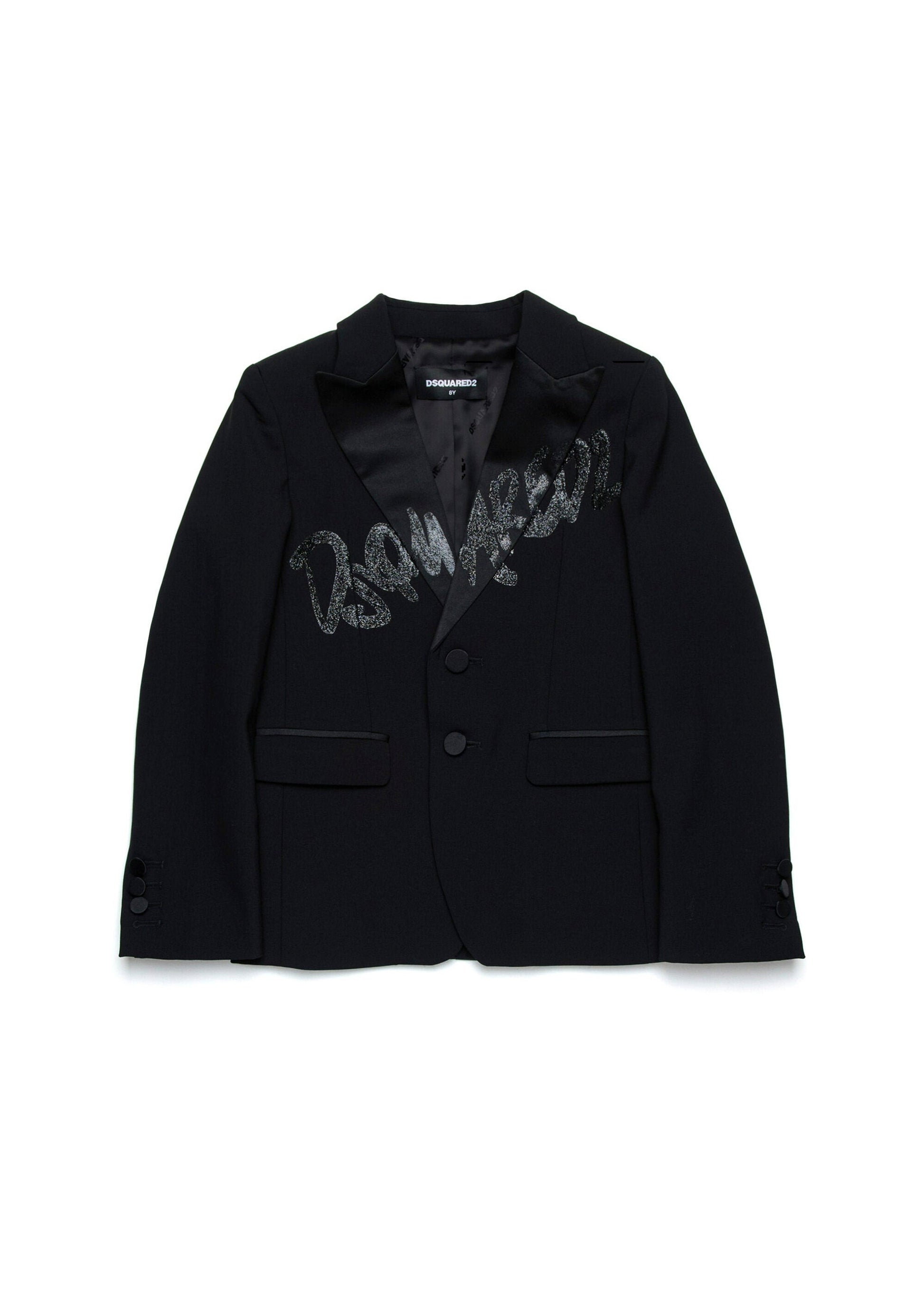 Dsquared2 Kids Giacca Blazer Nera con Logo per Bambini