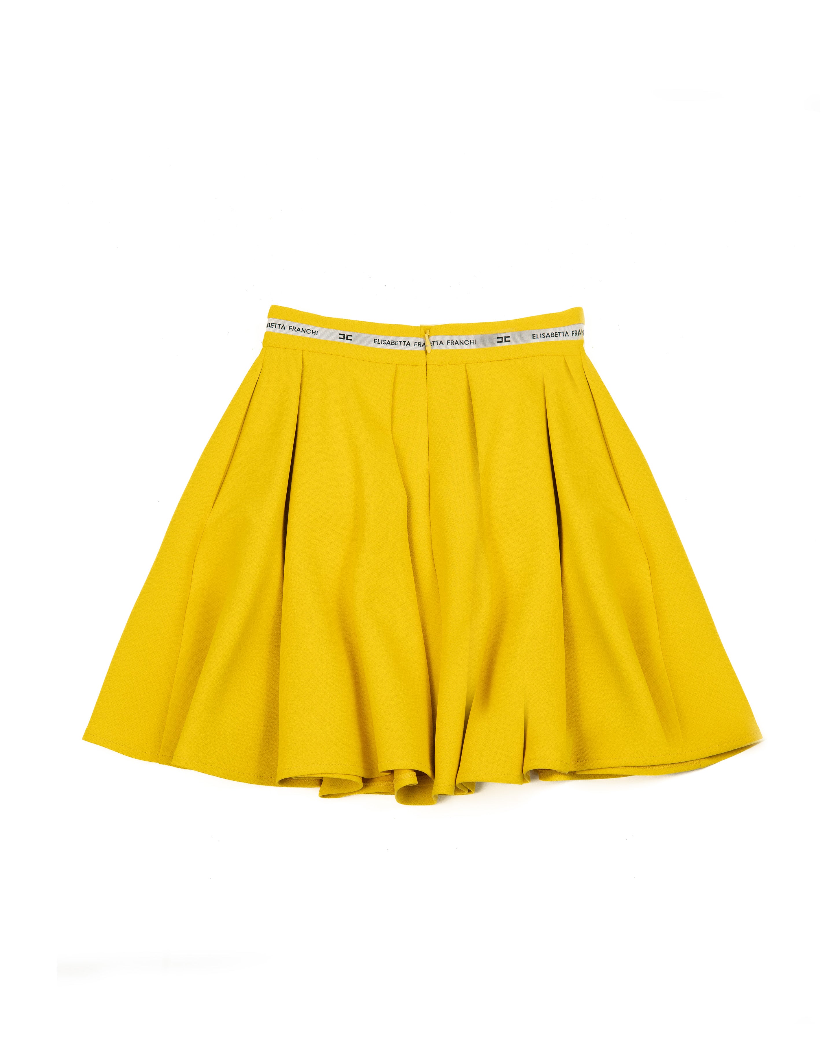 Elisabetta Franchi La Mia Bambina Gonna Gliallo Paglierino con Dettaglio Logo Avorio per Bambine