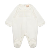 Elisabetta Franchi La Mia Bambina Tutina Avorio con Logo Ricamato "][" per Neonate