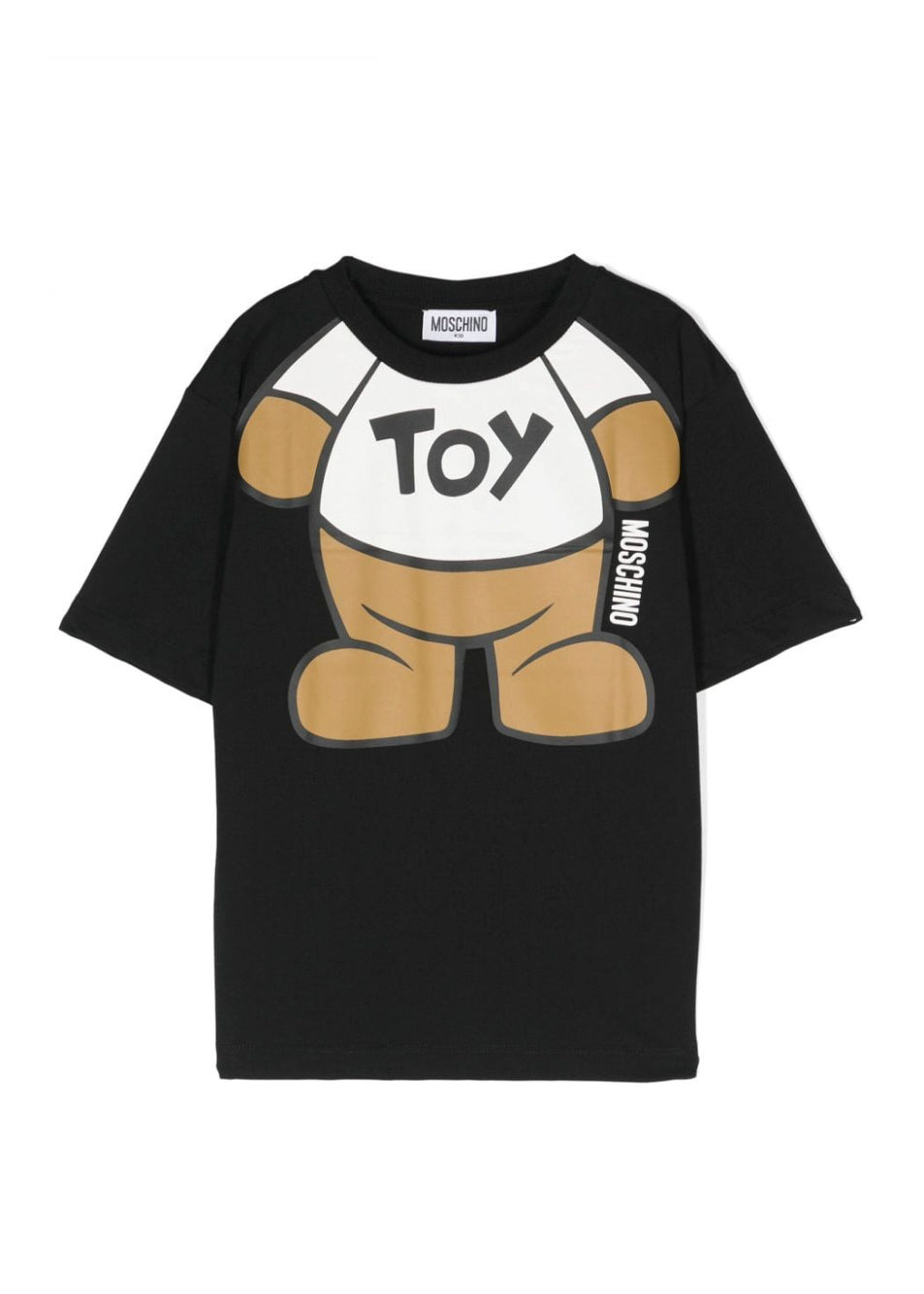 Moschino Kids T-shirt Nera con Stampa per Bambini (fronte)