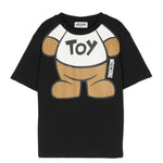 Moschino Kids T-shirt Nera con Stampa per Bambini (fronte)