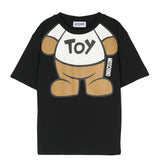 Moschino Kids T-shirt Nera con Stampa per Bambini (fronte)