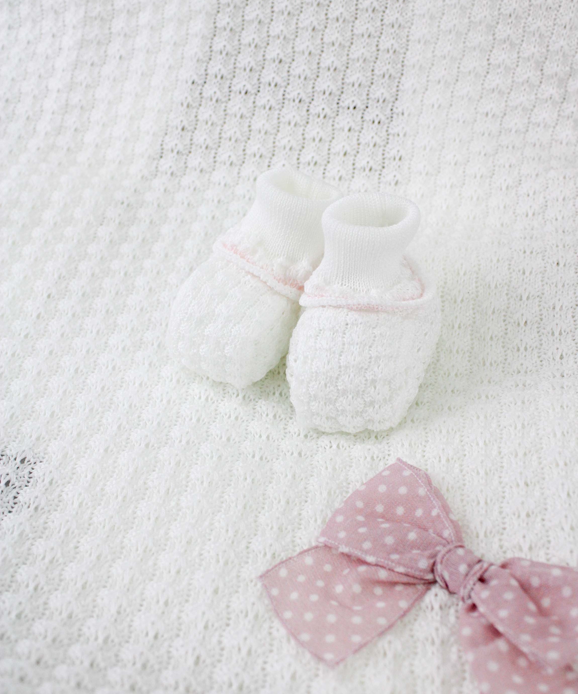 Marlù Scarpine Bianco/Rosa per Neonate