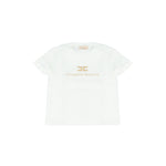 Elisabetta Franchi La Mia Bambina T-Shirt Avorio con Logo per Neonate