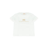 Elisabetta Franchi La Mia Bambina T-Shirt Avorio con Logo per Neonate