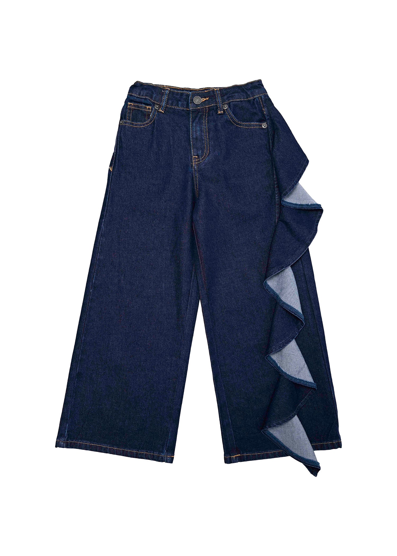 Vicolo Kids Pantaloni Denim con Ruches per Bambine