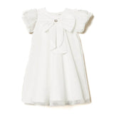Twinset Kids Abito Bianco con Fiocco per Neonate