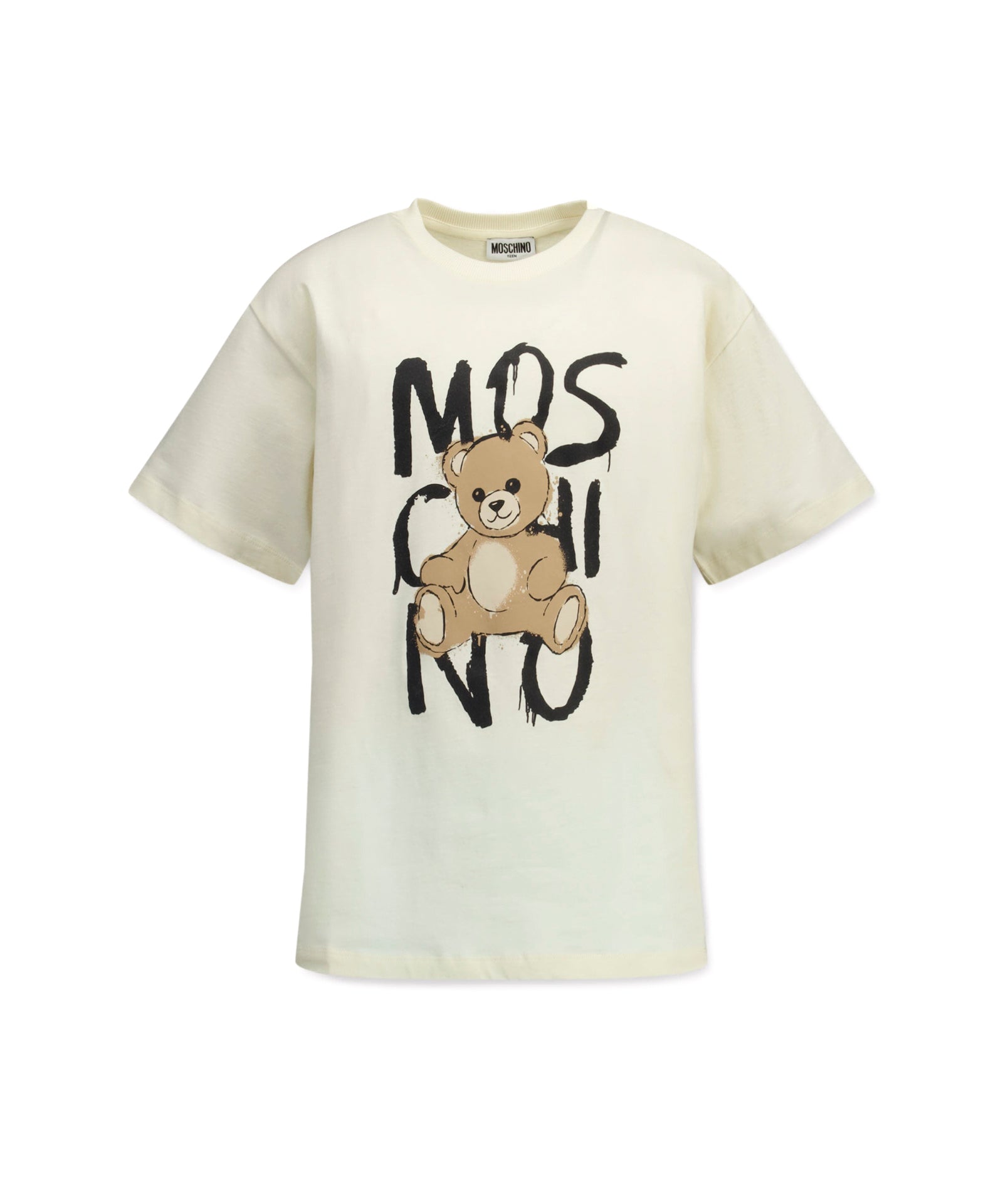 Moschino Kids T-Shirt Avorio con Stampa per Bambini