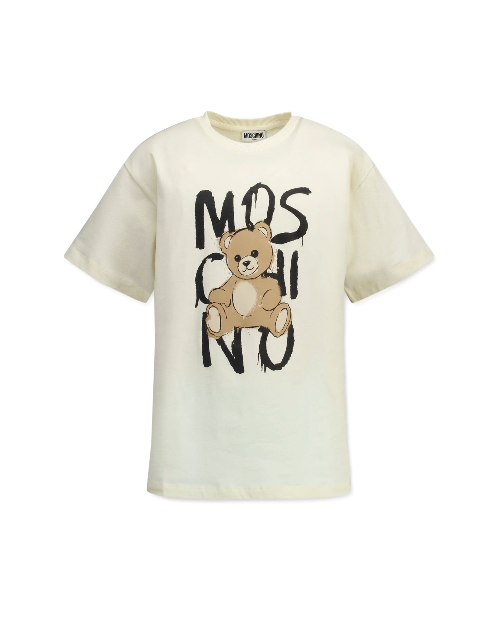 Moschino Kids T-Shirt Avorio con Stampa per Bambini