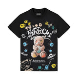 Barrow Kids t-Shirt Nero con Stampa Logo All-Over Unisex