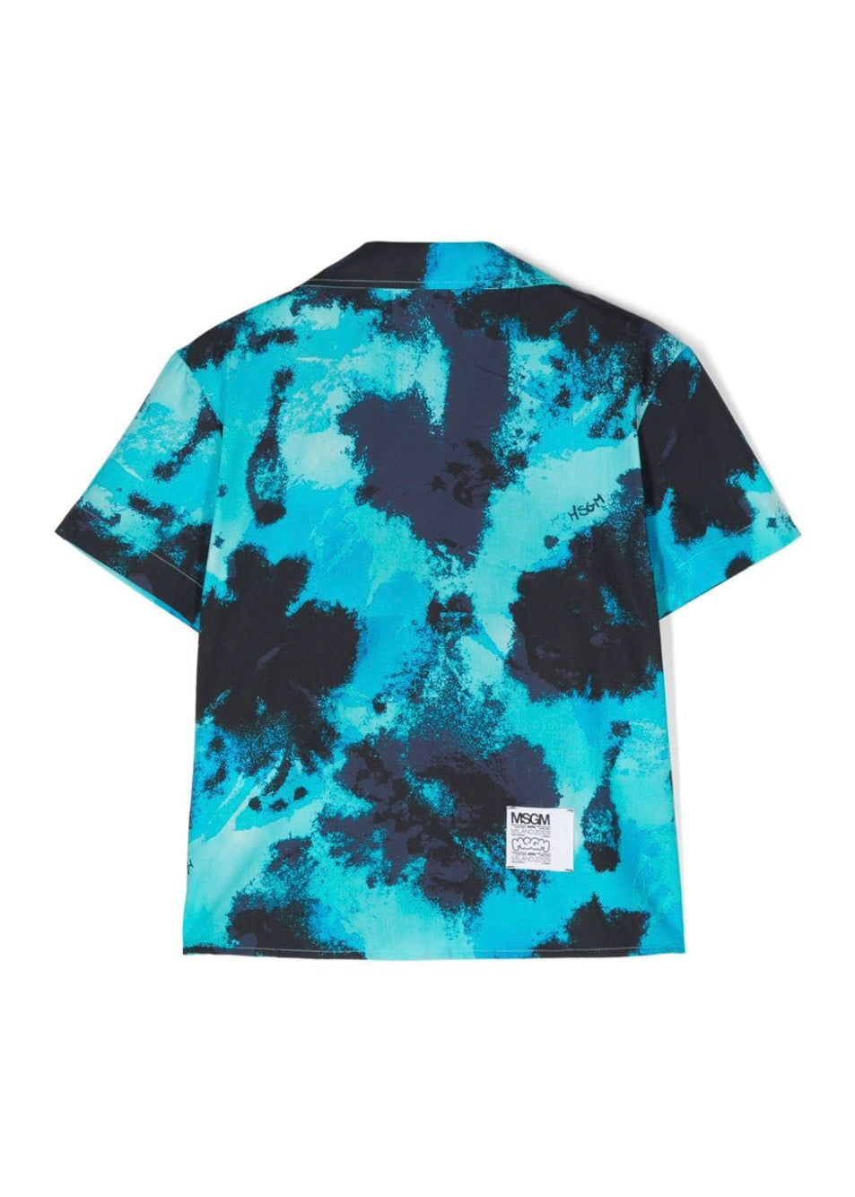 MSGM Kids Camicia Turchese Tie Dye per Bambini