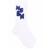 MSGM Kids Calzini Crema con Intarso Logo