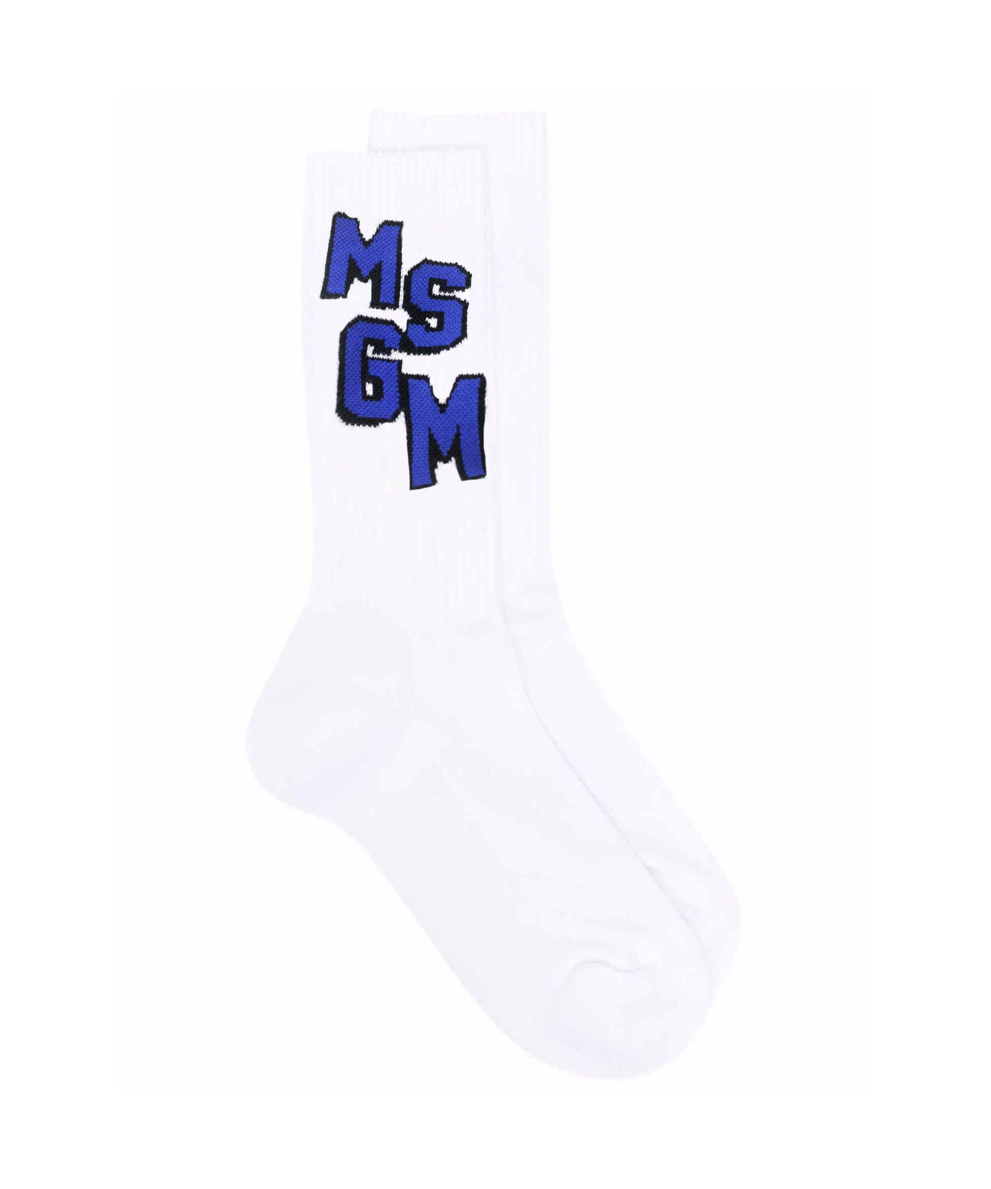 MSGM Kids Calzini Crema con Intarso Logo
