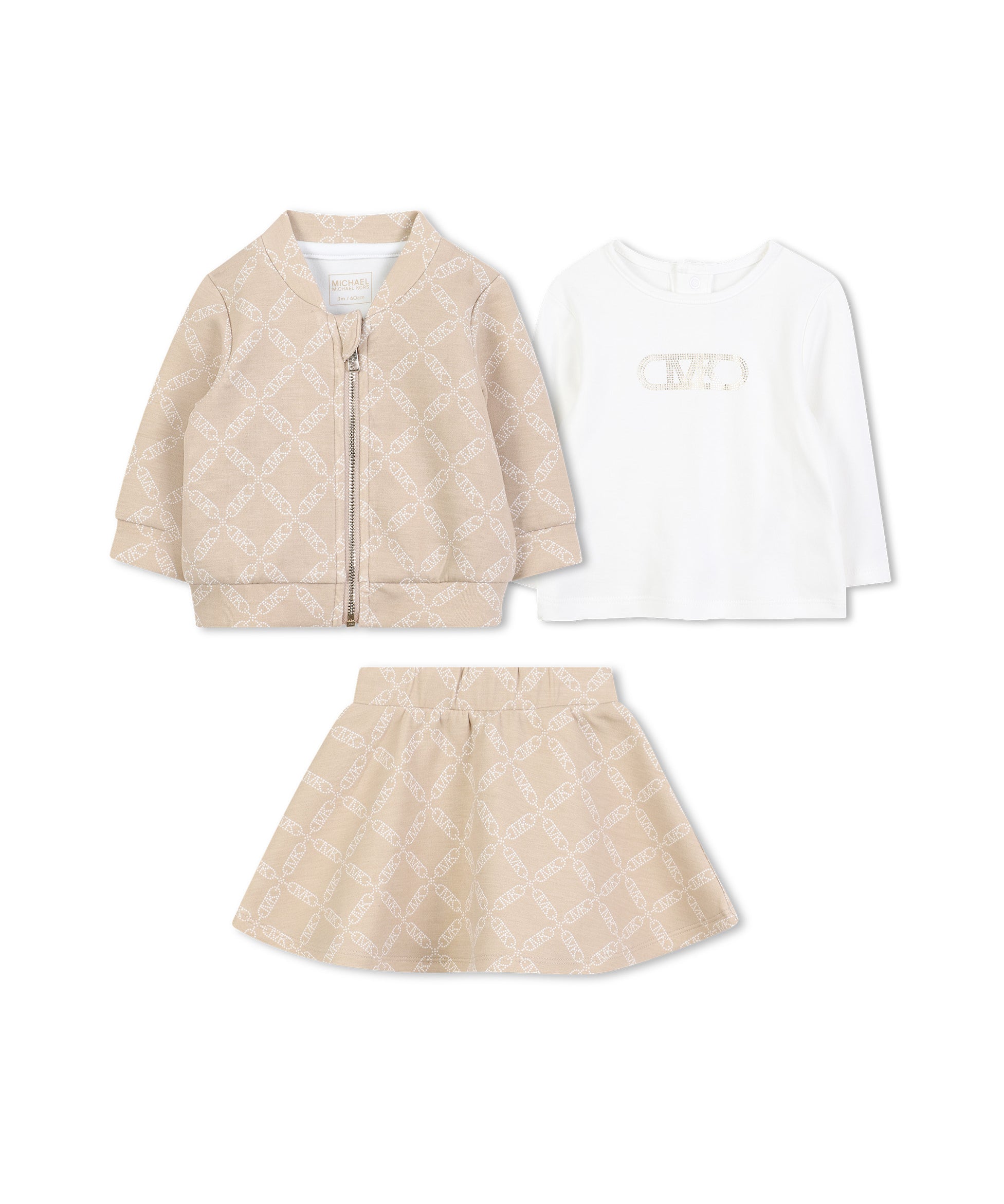 Michael Kors Kids Set Completo Beige per Neonati