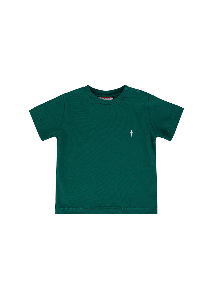 Cesare Paciotti T-shirt Verde con Logo per Neonati