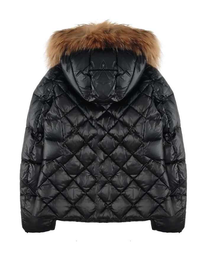 Blauer Kids Giubbino Nero Blauer Lotus Junior Cappuccio con Pelliccia per Bambine