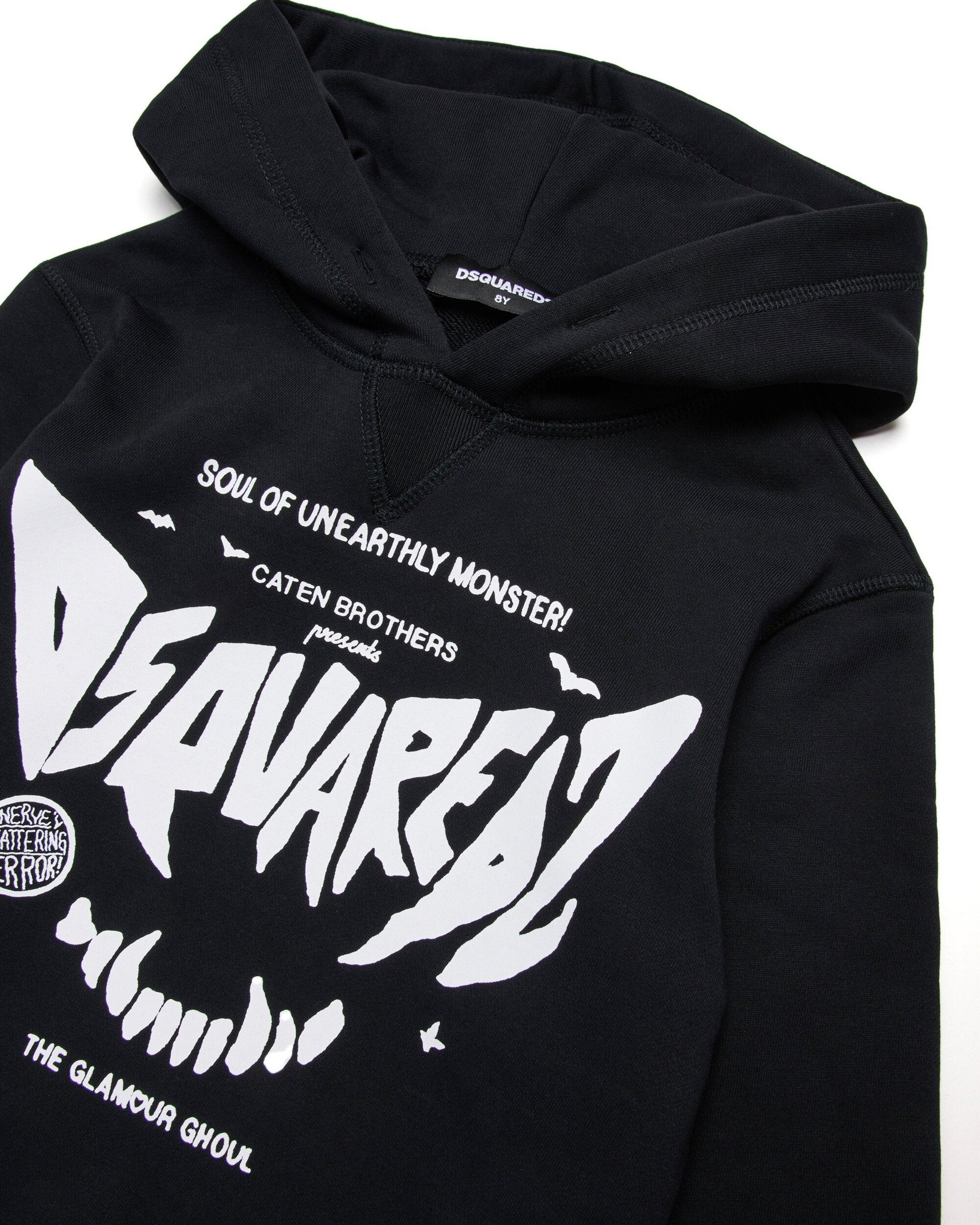 Dsquared2 Kids Felpa con Cappuccio nera per Bambino