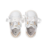 Elisabetta Franchi La Mia Bambina Sneakers Avorio/Oro con Strass per Neonate