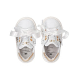Elisabetta Franchi La Mia Bambina Sneakers Avorio/Oro con Strass per Neonate