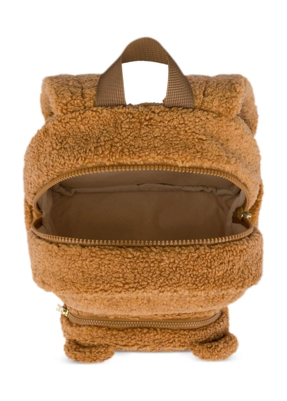 Moschino Kids Zaino Teddy Bear in Peluche Marrone per Neonati (dettaglio)