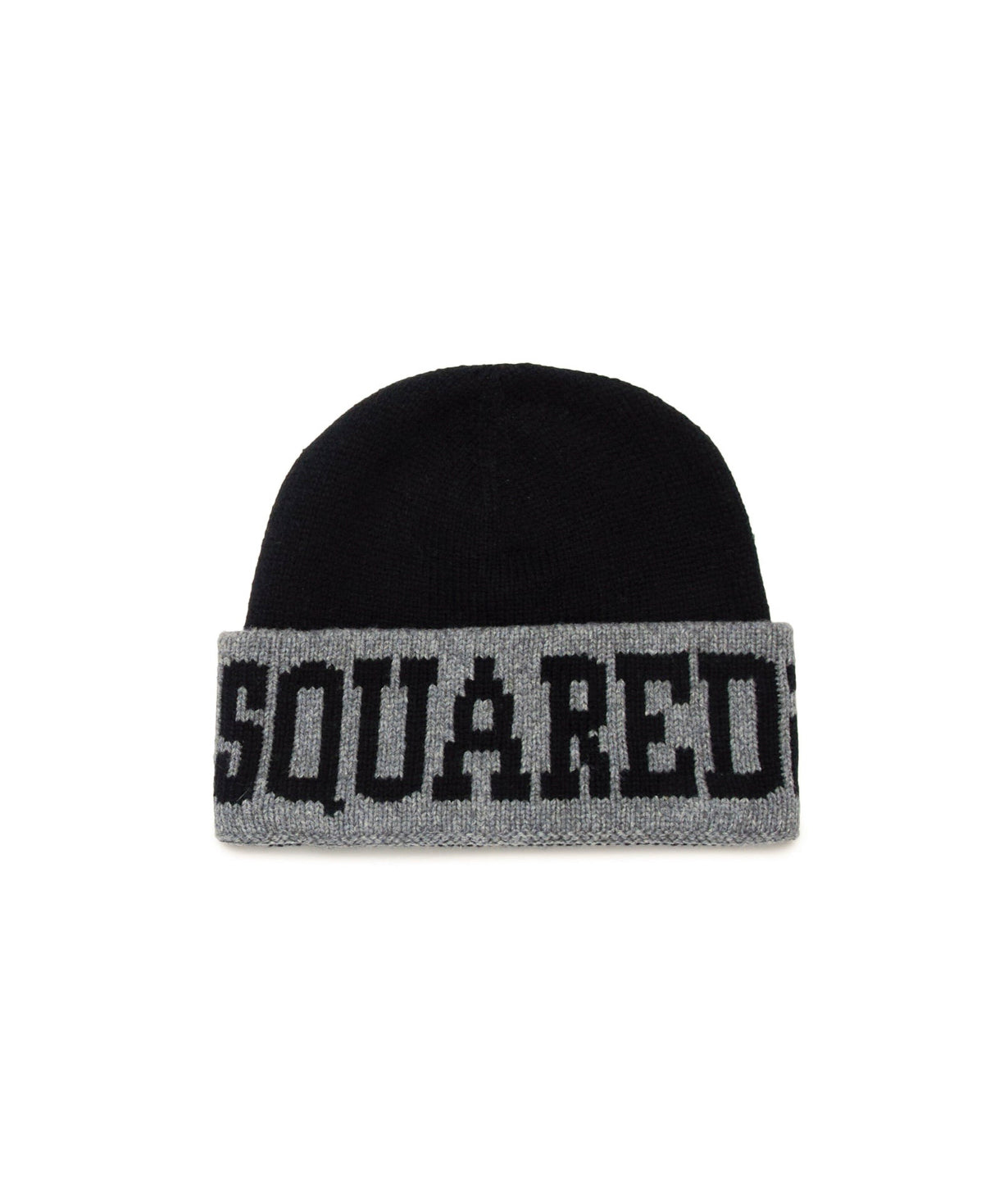 Dsquared2 Kids Cappello Beanie Nero con Logo Jacquard per Bambini