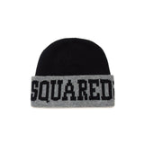 Dsquared2 Kids Cappello Beanie Nero con Logo Jacquard per Bambini