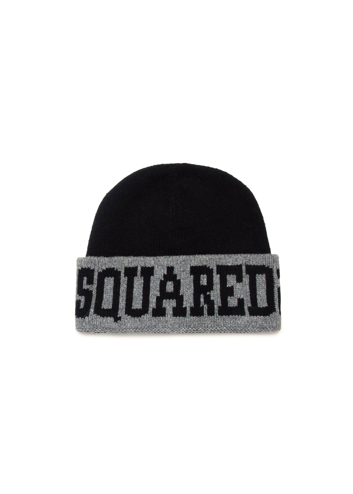 Dsquared2 Kids Cappello Beanie Nero con Logo Jacquard per Bambini