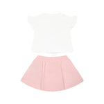Moschino Kids T-shirt Panna con Stampa con Gonna per Neonate