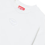 Diesel Kids Felpa Girocollo Bianca con Logo Oval D per Bambine