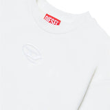Diesel Kids Felpa Girocollo Bianca con Logo Oval D per Bambine