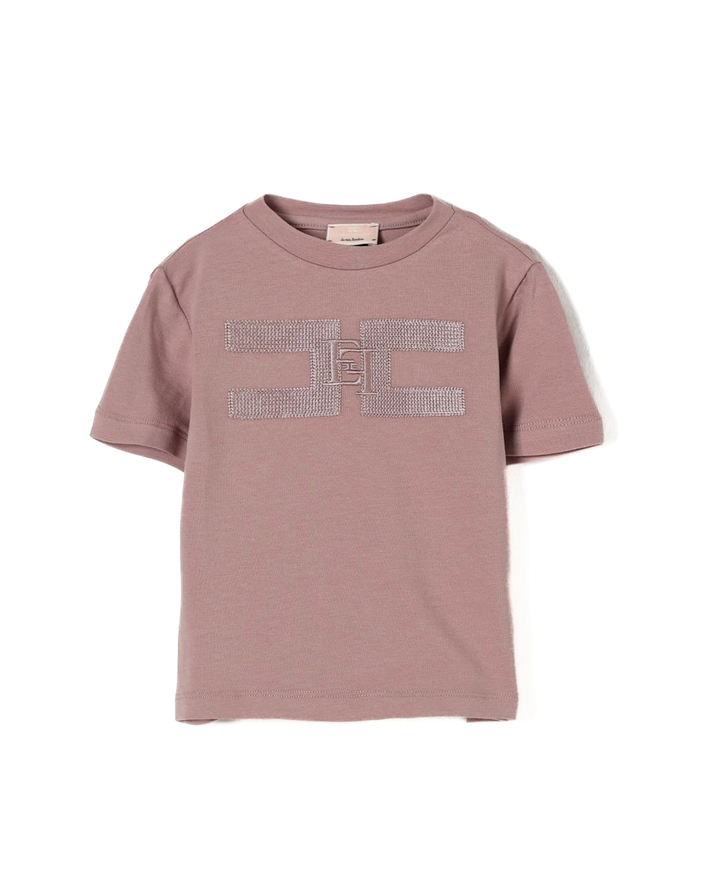 Elisabetta Franchi La Mia Bambina T-shirt Sunrise con Ricamo Logo per Bambine