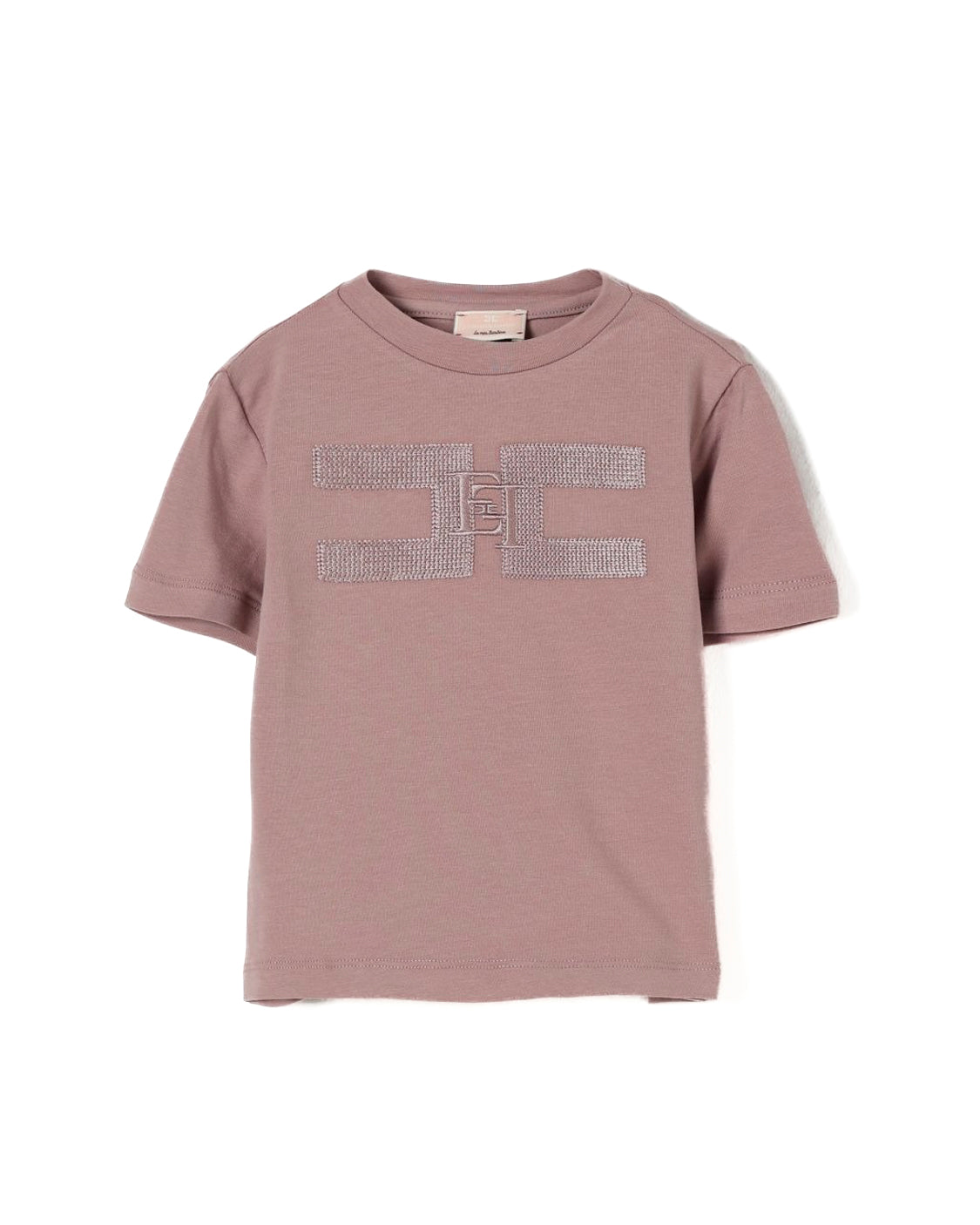 Elisabetta Franchi La Mia Bambina T-shirt Sunrise con Ricamo Logo per Bambine