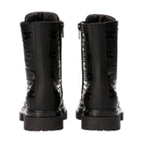 Elisabetta Franchi La Mia Bambina Anfibi Neri con Logo Monogram per Bambine (retro)