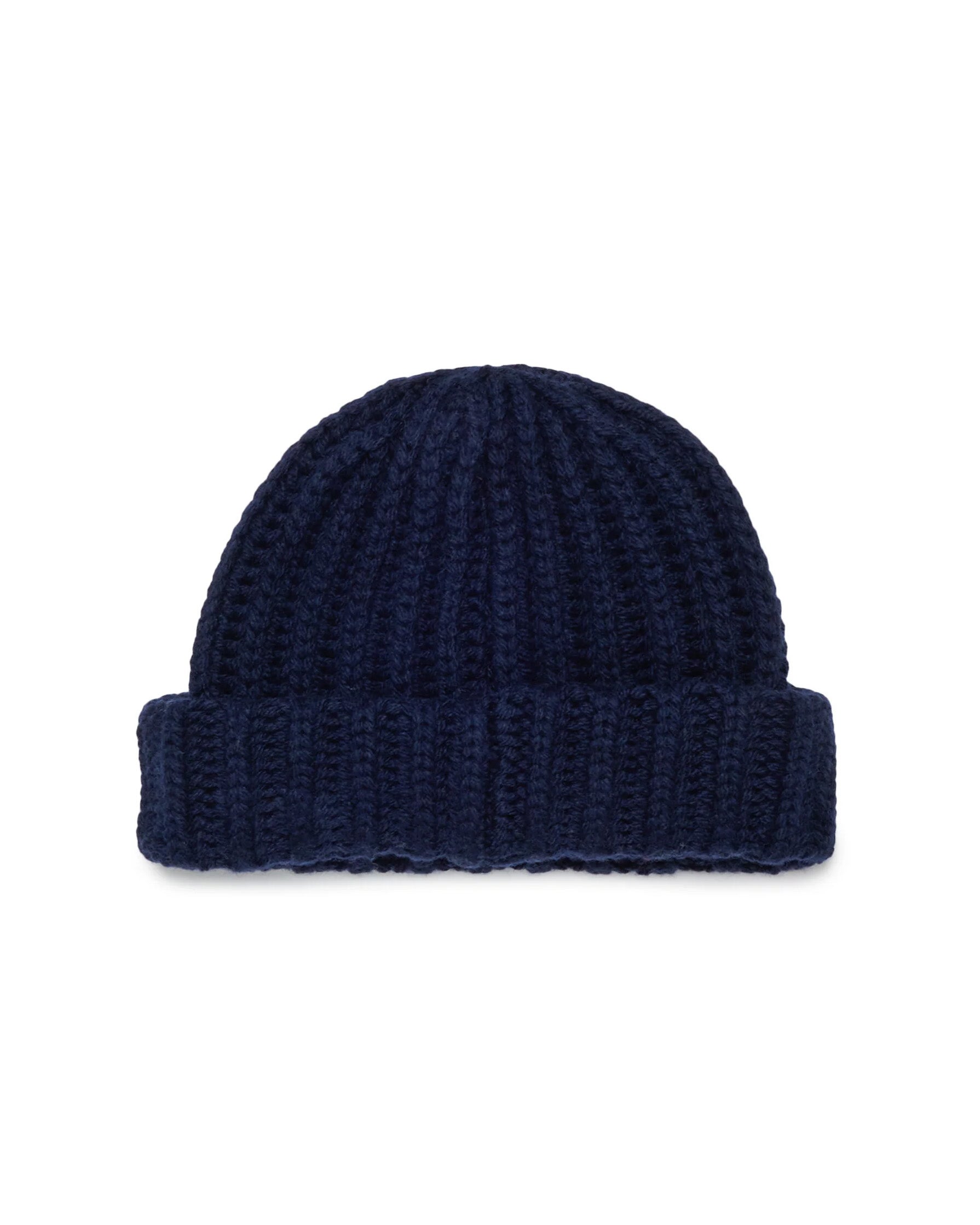 Dsquared2 Kids Cappello Blu in Lana con Logo Rosso per Neonati