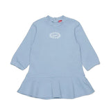 Diesel Kids Abito Azzurro Polvere con Logo per Neonate