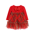 Angel's Face Abito Rosso/Scozzese in Tulle per Neonate