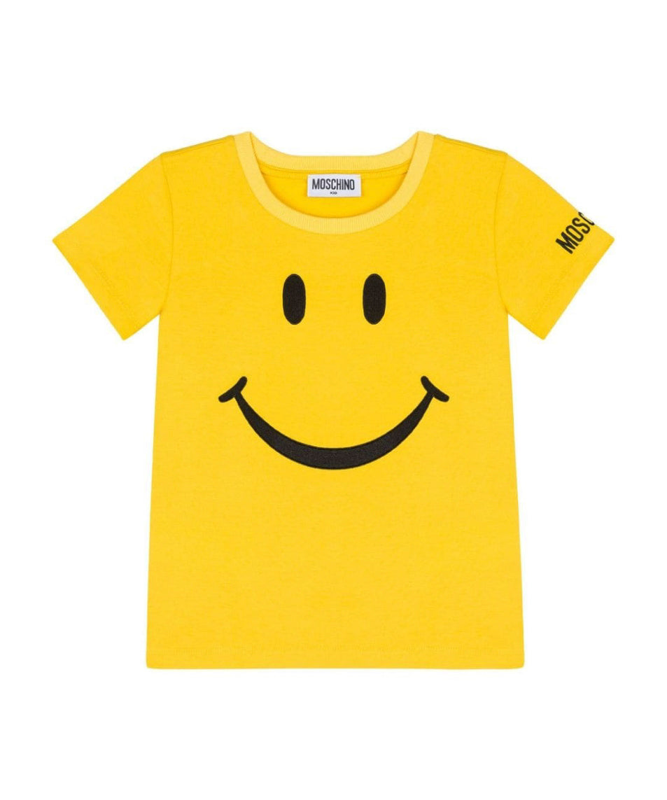 Moschino Kids T-shirt Gialla con Smile per Bambini 