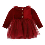 Angel's Face Abito Rosso con Tulle e Charm Oro per Neonate