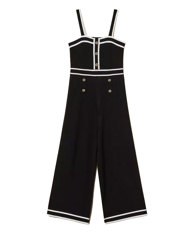 Twinset Kids Tuta Intera Nero e Bianco per Bambine