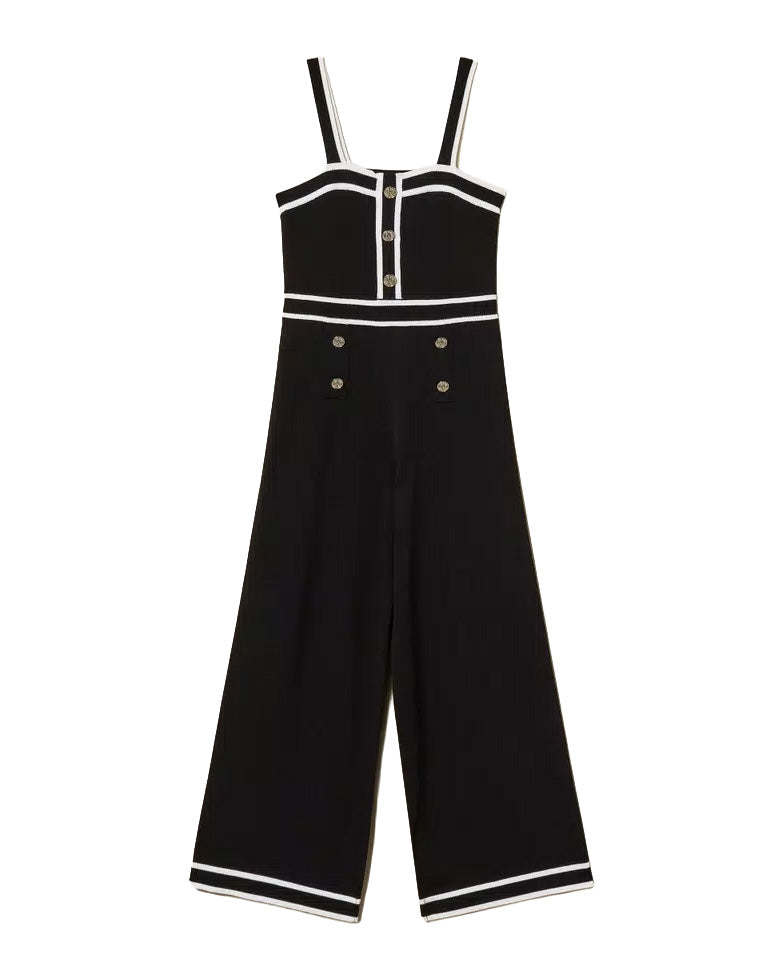 Twinset Kids Tuta Intera Nero e Bianco per Bambine