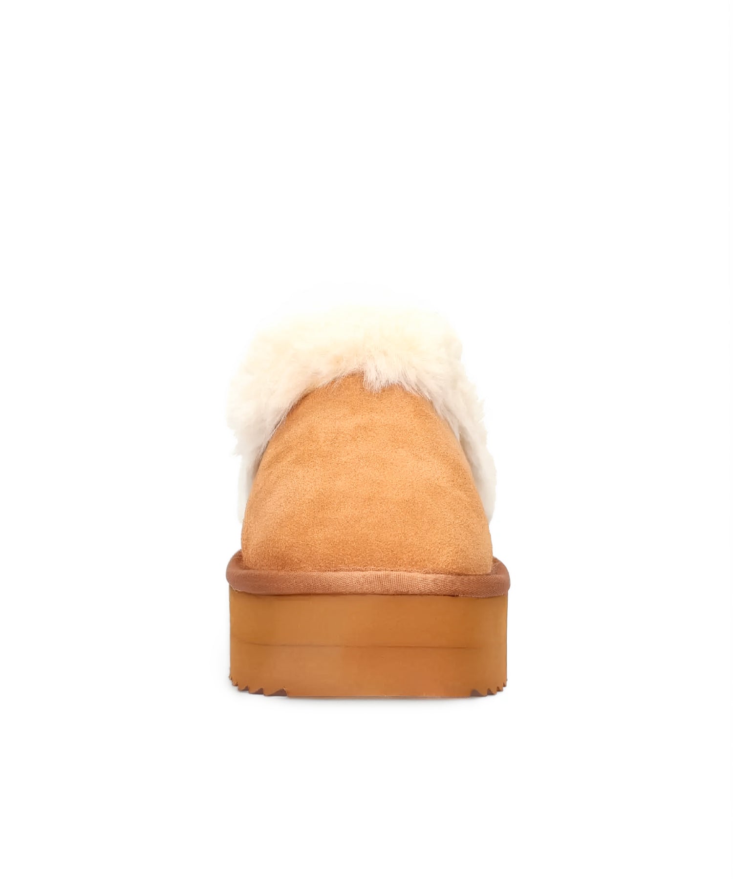 Colors of California Pantofole Tan Biscotto con Fascia in Finta Pelliccia Bianca per Bambine