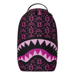 Sprayground Kids Think On It Zaino Nero con Stampa Shark Mouth e Dollari Rosa