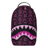 Sprayground Kids Think On It Zaino Nero con Stampa Shark Mouth e Dollari Rosa