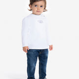 Diesel Kids T-shirt Maniche Lunghe Bianca con Logo Strass per Neonate