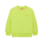 Diesel Kids Felpa Girocollo Verde Mela  con Macro D per Bambini